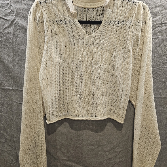 Cottagecore Timeless Zara Boho Feminine Off White Shirt Size S - Picture 2 of 7